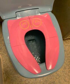 Gimars Portable Travel Potty Seat for Toddlers, Large Folding Travel Potty Seat For Kids Fits All Shape Toilet, Foldable Toilet Seat for Boys & Girls With 6 Non-Slip Silicone Pad, Free Carry Bag, Pink 34 71Csn6yNmIL 2