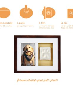 Pearhead Dog Or Cat Paw Prints Pet Wall Frame With Clay Imprint Kit, Pet Sentiment Keepsake Frame, Pet Memorial Picture Frame, Espresso 4 x 6" 24 71CuWk31TwL