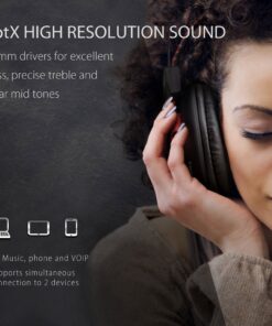 Alternative view of Avantree Audition - Bluetooth Over-Ear Headphones with Long-Lasting Durable Build, Built-in Mic, 40h Battery Life and Wireless or Wired Modes for Phone, PC & Laptop Black, Red