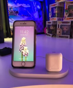 Belkin 3-In-1 Wireless Charging Station - Fast Wireless Charging For Apple Iphone 14, Iphone 13 & Iphone 12 Series & Apple Watch (All Series) - With Additional USB A Port For Multiple Devices (White) White Charging Dock 47 71CvJi03z L