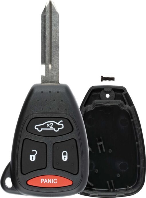 KeylessOption Just the Case Keyless Entry Remote Control Car Key Fob Shell Replacement for KOBDT04A Black