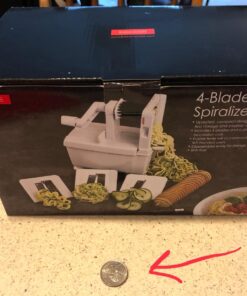 Paderno World Cuisine 4-Blade Folding Vegetable Slicer / Spiralizer Pro, Counter-Mounted and includes 4 Different Stainless Steel Blades Folding 4-Blade White 49 71CxvLcGQaL