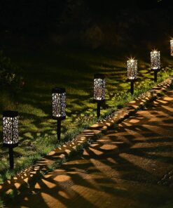 MAGGIFT 8 Pcs Solar Powered LED Garden Lights, Solar Path Lights Outdoor, Automatic Led Halloween Christmas Decorative Landscape Lighting for Patio, Yard and Garden 8 pack 29 71CymQBhdDS