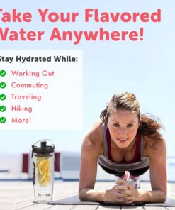 Brimma Fruit Infuser Water Bottle - 32 oz Large, Leakproof Plastic Fruit Infusion Water Bottle for Gym, Camping, and Travel 32 71D 398dTDL