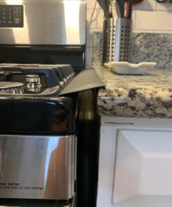 Capparis Kitchen Silicone Stove Counter Gap Cover, Easy Clean Heat Resistant Wide & Long Gap Filler, Seals Spills Between Counter, Stovetop, Oven, Washer & Dryer, Set of 2 (21 Inches, Black) 21 Inches 60 71D DinVWIL