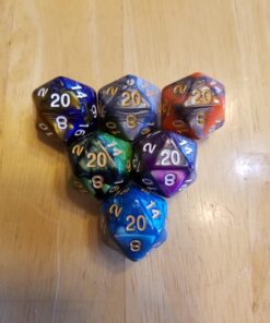 SmartDealsPro 6 x 7 Sets(42 Pieces) Double Colors Polyhedral Dice Set with Pouches for Dungeons and Dragons DND RPG MTG Table Games D4 D6 D8 D10 D12 D20 (6-Colors Set 2) Color 1 41 71D08H8WhRL