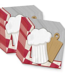 Chef Cooking Birthday Party Supplies Set Plates Napkins Cups Tableware Kit for 16 48 Piece Chef 11 71D0h6RidL