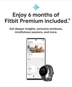 Google Pixel Watch - Android Smartwatch with Fitbit Activity Tracking - Heart Rate Tracking Watch - Matte Black Stainless Steel case with Obsidian Active band - WiFi Matte Black case w/ Obsidian Active band - WiFi 28 71D1o 8sJuL