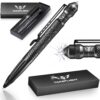 TF TAKEFLIGHT Tactical Pen Multitool, Diamond Thread Grip, Strong Rugged Aircraft Grade Aluminum EDC Survival Gear, Pocket Military Style Writing Glass Breaker for Men, Ideal Gift for Dad, Black… 13 71D2w4QOy8L