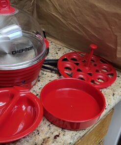 Chefman Electric Egg Cooker Boiler Rapid Poacher, Food & Vegetable Steamer, Quickly Makes Up to 6, Hard, Medium or Soft Boiled, Poaching/Omelet Tray Included, Ready Signal, BPA-Free, Red 32 71D3RrVY8L 3