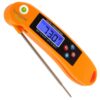 Digital Thermometer Talking Instant Read- Electronic BBQ- Great for Barbecue, Baking, Grilling, Cooking, All Food & Meat, Liquids- Collapsible Internal long Probe (Orange) By Surround Point 34 71D4CRHsQML