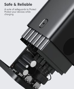 ROMOSS Power Bank 60000mAh High-Capacity Portable Charger, Power Station, 22.5W Fast Charging, PD 3.0, USB C, 4 Outputs & 3 Inputs with LCD Display for iPhone, Android Travel and Outdoors Black 40 71D4KggMRmS