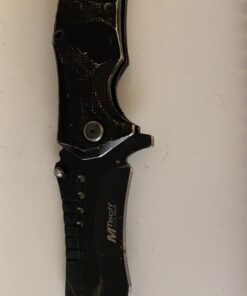 MTech USA – Spring Assisted Folding Knife – Black Stainless Steel Blade and Black Aluminum Handle with Rope Cutter, Glass Punch and Pocket Clip - Hunting, Camping, Survival, Tactical, EDC – MT-A845BK Black Blade 44 71D4ZZJv L