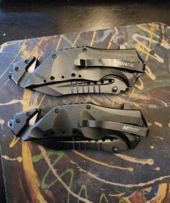 MTech USA – Spring Assisted Folding Knife – Black Stainless Steel Blade and Black Aluminum Handle with Rope Cutter, Glass Punch and Pocket Clip - Hunting, Camping, Survival, Tactical, EDC – MT-A845BK Black Blade 51 71D5MPhkQ1L