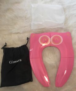 Gimars Portable Travel Potty Seat for Toddlers, Large Folding Travel Potty Seat For Kids Fits All Shape Toilet, Foldable Toilet Seat for Boys & Girls With 6 Non-Slip Silicone Pad, Free Carry Bag, Pink 44 71D5zdKgO6L 2