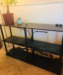 Furinno Turn-N-Tube 3-Tier Double Size Storage Display Rack, Espresso/Black, Plastic Pole 2 x 2 26 71D6bliH49L