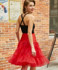 GRACE KARIN Vintage Womens 50s Tutu Skirt Petticoat Red Size M 19 71D6vNXAHFL 1