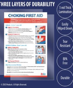 Choking Poster for Infant, Child, Adult - Laminated, 12 x 18 inches - Heimlich Maneuver Poster for Restaurants, Workplace, School Nurse Office - First Aid for Choking 1 8 71D7owUvZZS
