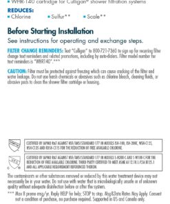 Culligan WHR-140 WTR FiltrationCartridge Shower Filter Replacement Cartridge, 1 Count (Pack of 1), White 17 71D8W0KE4WS