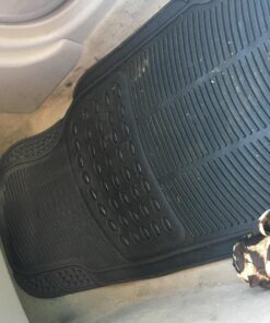 BDK M783 DuraChannel Heavy Duty Rubber Car Floor Mats Liner for Auto - All Weather 3 Piece Set Front & Rear, Fits Car Truck SUV Van, Universal Trim to Fit Black 45 71D986PW4kL