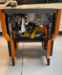 Bora Portamate - PM-8000 Miter Saw Stand Work Station | Mobile Rolling Table Top Workbench | Orange & Grey with Folding Wing Extensions Orange/Black 52 71D9sLifcDL 1