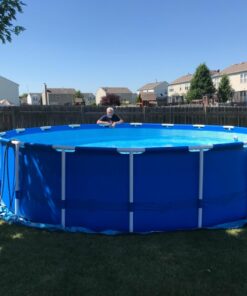 INTEX 28253EH Metal Frame Above Ground Swimming Pool Set: 18ft x 48in – Includes 1500 GPH Cartridge Filter Pump – Removable Ladder – Pool Cover – Ground Cloth with Cartridge Filter Pump Metal Frame Pool 29 71DABMhmCyL