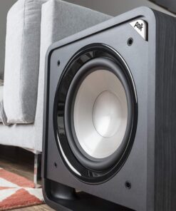 Polk Audio HTS 12 Powered Subwoofer with Power Port Technology | 12” Woofer, up to 400W Amp | For the Ultimate Home Theater Experience | Modern Sub that Fits in any Setting | Washed Black Walnut 29 71DAgtkbh7L