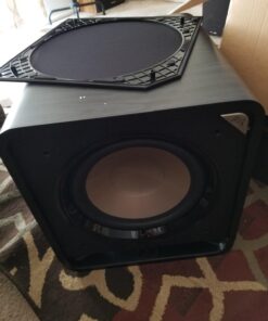 Polk Audio HTS 12 Powered Subwoofer with Power Port Technology | 12” Woofer, up to 400W Amp | For the Ultimate Home Theater Experience | Modern Sub that Fits in any Setting | Washed Black Walnut 32 71DB119srtL