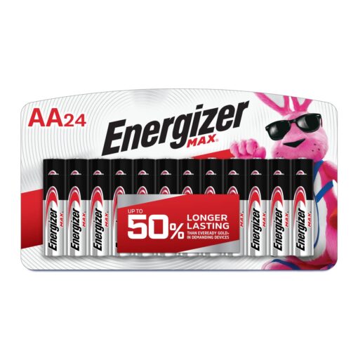 Energizer AA Batteries, Max Double A Battery Alkaline, 24 Count 24 Count (Pack of 1)