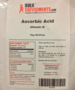 BULKSUPPLEMENTS.COM Ascorbic Acid Powder - Vitamin C Powder, Pure Vitamin C Ascorbic Acid, 1000mg Vitamin C - Powdered Vitamin C, Food Grade & Gluten Free - 1000mg per Serving, 1kg (2.2 lbs) 2.2 Pound (Pack of 1) 38 71DCz3VPVEL