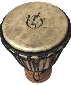 Alternative view of Classic Heartwood Djembe Drum - 9"x 18", Hand-carved, Solid-wood, Goat-skin, from Ghana