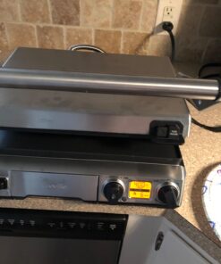 Breville BGR820XL Smart Grill, Electric Countertop Grill, Brushed Stainless Steel., 14" x 14" x 5 3/4" Adjustable,Grill 37 71DG6Rw70qL