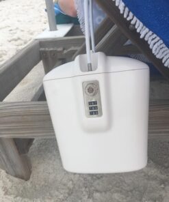 SAFEGO Portable Indoor/Outdoor Lock Box Safe with Key and Combination Access (White) White 63 71DGBvSezvL