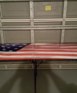 8-Foot Beer Pong Table w/Optional Cup Holes & LED Color-Changing Glow Lights - 11 Table Designs Available America 22 71DIbL213PL