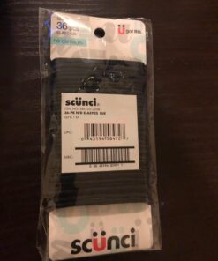 Scunci by Conair No Damage Assorted Sizes Elastics, for Women and Men, Elastic Hair Ties with No Damage in Black, 36 Pack Black Assorted Sizes 24 71DK2fDGAeL