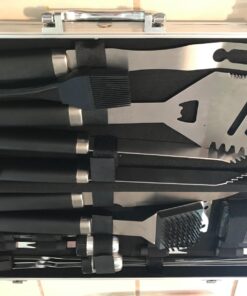 POLIGO 22PCS Heavy Duty BBQ Grill Accessories Set, Non-Slip Grill Tools for Outdoor Grill Set Thicker Stainless Steel Grill Utensils Set, Deluxe Grilling Set with Aluminum Case Ideal Gifts for Men Dad Black - 22PCS BBQ Set 25 71DKX5bXaL