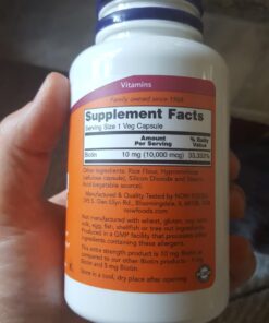 NOW Supplements, Biotin 10 mg (10,000 mcg), Extra Strength, Energy Production*, 120 Veg Capsules 34 71DKpWAkWOL