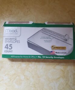 Mead #10 Envelopes, Security Printed Lining for Privacy, Press-It Seal-It Self Adhesive Closure, All-Purpose 20-lb Paper, 4-1/8" x 9-1/2", White, 45 per Box (75026) 45 Envelopes 28 71DMpju4U6L