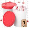 StarPack Ice Cream Containers for Homemade Ice Cream (2 Pcs) - Reusable Ice Cream Storage Containers for Freezer - Leak-Free Ice Cream Containers with Lids (Silicone) - 1 Liter per Ice Cream 2 Pc Set (Large)