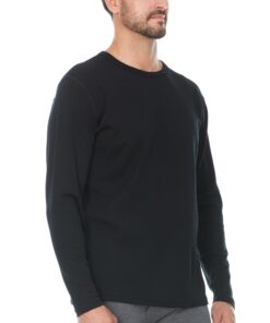 Minus33 Chocorua Men's Midweight Crew Shirts - 100% Merino Wool - Long Sleeve Thermal Base Layer - Big and Tall Options X-Small Black 7 71DO4mGJkIL
