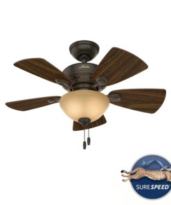 Alternative view of Hunter Fan Company 52090 Hunter Watson Indoor ceiling Fan with LED Light and Pull Chain Control, New Bronze finish