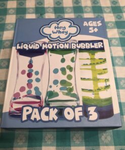 HeyWhey Liquid Motion Bubbler Timer- Ideal Sensory Toy for Kids and Adults, 3-Pack, Calming Stress Relief Fidget Toys for Kids with ADHD, Anxiety, and Autism,Desk Decor for Special Education Classroom Blue Spiral 22 71DQYgCxsL