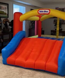 Little Tikes Jump 'n Slide Inflatable Bouncer Includes Heavy Duty Blower With GFCI, Stakes, Repair Patches, And Storage Bag, for Kids Ages 3-8 Years Jump 'n Slide Bounce House 43 71DQhFjIXBL