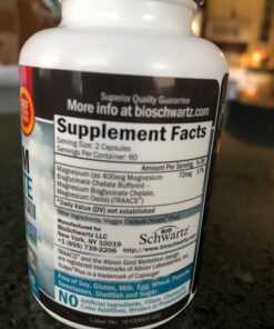 Magnesium Bisglycinate 100% Chelate No-Laxative Effect - Maximum Absorption & Bioavailability, Fully Reacted & Buffered - Healthy Energy Muscle Bone & Joint Support - Non-GMO Project Verified -180ct 33 71DQqfcuyHL 3