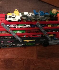 Hot Wheels Playset with Hw MEGA Hauler Toy Truck & 1:64 Scale Car, Stores 50+ Vehicles, Expands to 6 Levels red 31 71DQrjeK5L