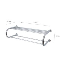 Organize It All Wall Bath Towel Bar in Chrome mounted shelf, 26" W x 11.25" L x 7.5" H 26"W x 11.25"L x 7.5"H 25 71DRFsyWvL