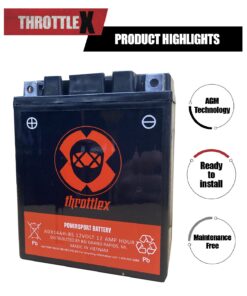 ADX14AH-BS - AGM Replacement Power Sport Battery 13 71DRajKZD9L