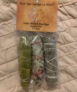 RS3BWC 4" Sage Smudge Stick in Cedar, White, and Blue - 3 Pack 3 71DRwA6oFQL