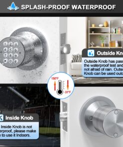 Signstek Keyless Entry Door Lock,Door Knob with Keypad,Smart Code Door Lock,Mute Mode,Passage Function, Easy to Install,Satin Nickel Satin Nickel 23 71DS1x7NX4L
