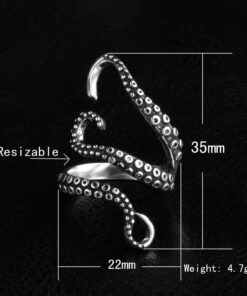 Vintage Titanium Steel Octopus Sea Monster Squid Kraken Punk Antique Ring Retro 22 71DSNZTq L